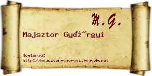 Majsztor Györgyi névjegykártya